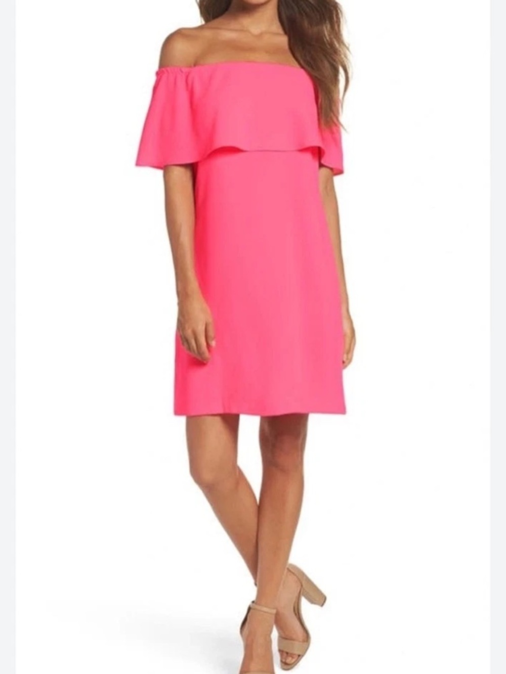 NWT Charles Henry Pink Dress. Off Shoulder. Size Small